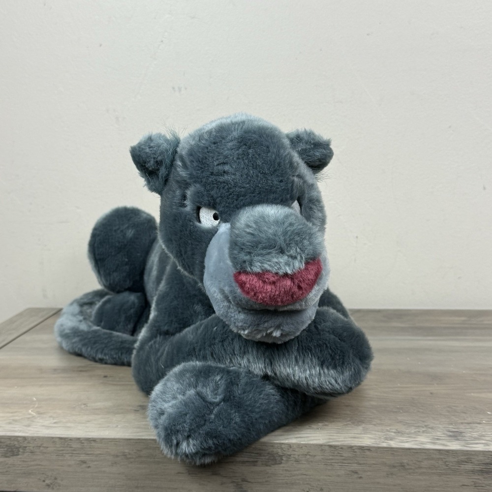 Disney Store Bagheera 20" Plush Jungle Book Dark Gray Black Panther Big Cat VTG